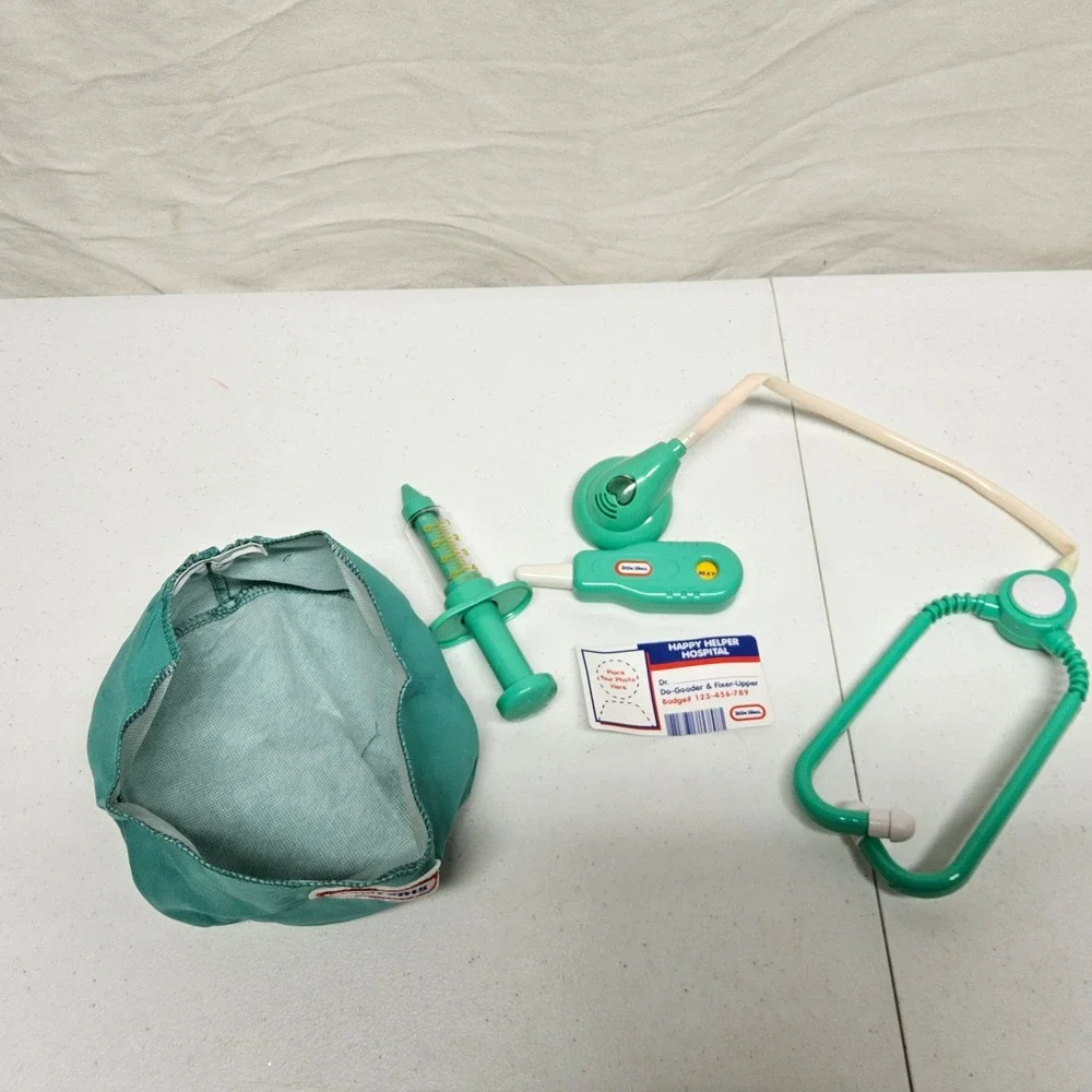 Little Tikes Toy Doctor Medical Kit KidsTeal Green Pretend Play Set Scrub Cap